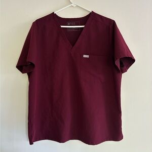 Figs Burgundy Catarina XL Scrub Top
